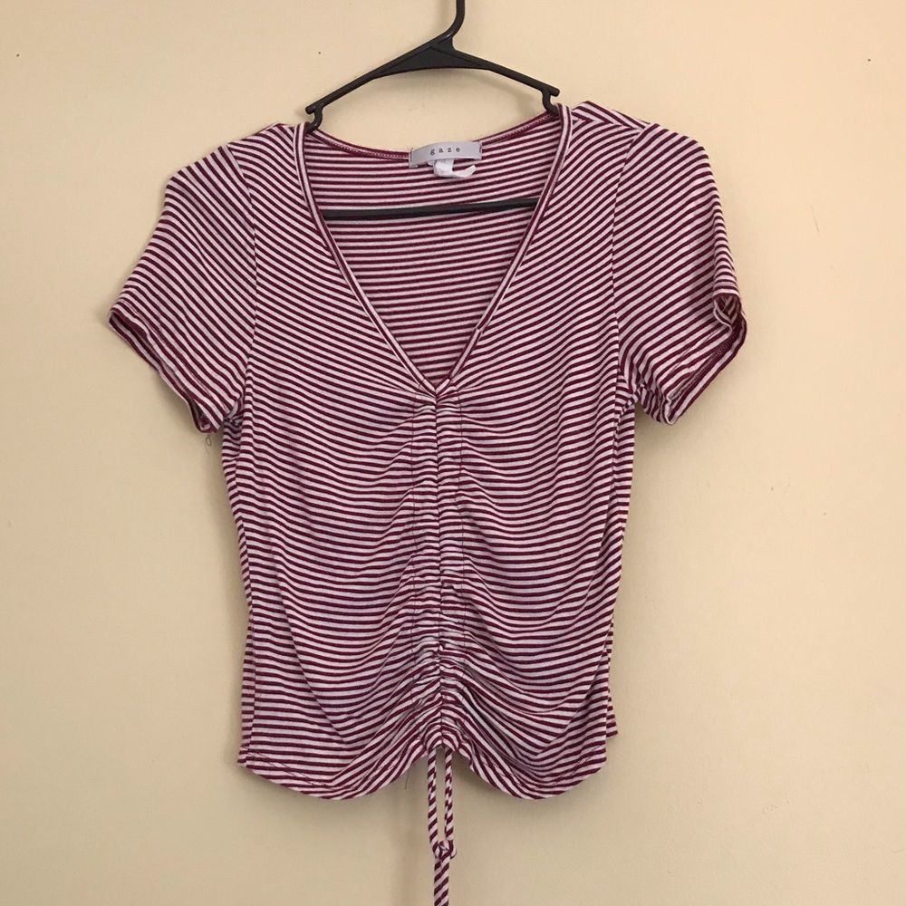 Red and White Striped Crop top